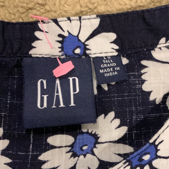 Gap floral top blue with white daisies, large pure cotton for women - Picture 4 of 7